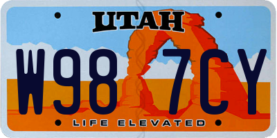 UT license plate W987CY
