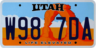 UT license plate W987DA