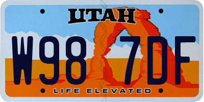 UT license plate W987DF