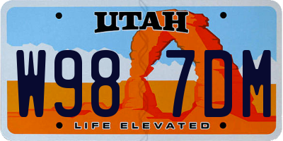 UT license plate W987DM