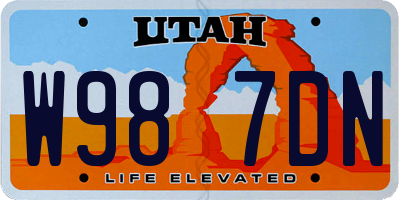 UT license plate W987DN