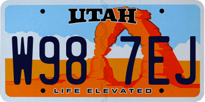 UT license plate W987EJ