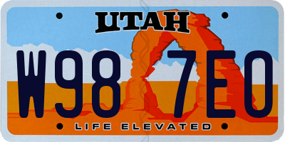 UT license plate W987EO