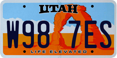 UT license plate W987ES