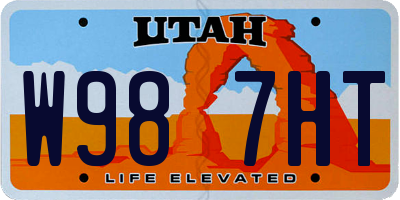 UT license plate W987HT