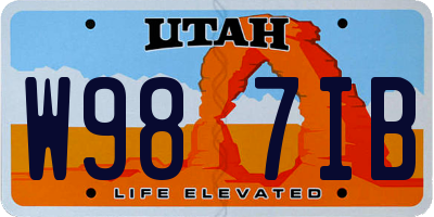 UT license plate W987IB