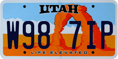 UT license plate W987IP