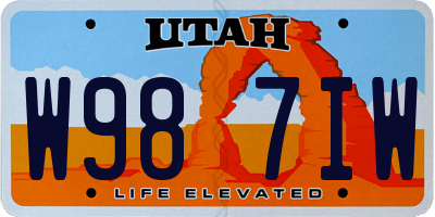 UT license plate W987IW