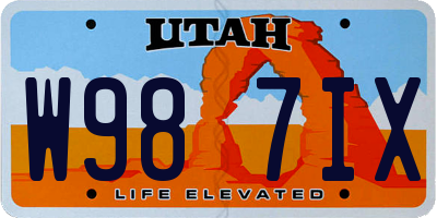 UT license plate W987IX