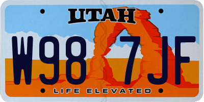 UT license plate W987JF