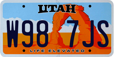 UT license plate W987JS