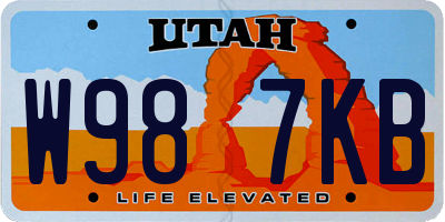 UT license plate W987KB