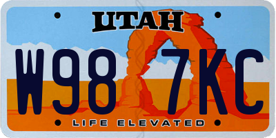 UT license plate W987KC