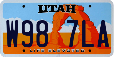 UT license plate W987LA
