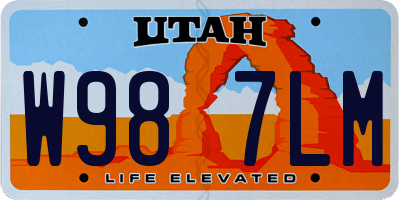 UT license plate W987LM