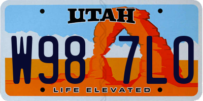 UT license plate W987LO