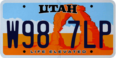UT license plate W987LP