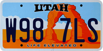 UT license plate W987LS