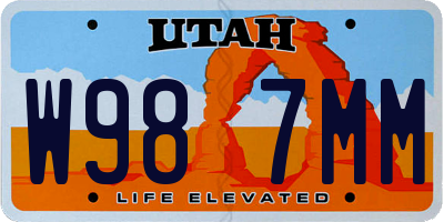 UT license plate W987MM