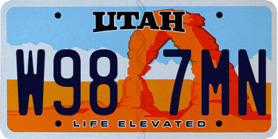 UT license plate W987MN