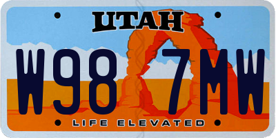 UT license plate W987MW