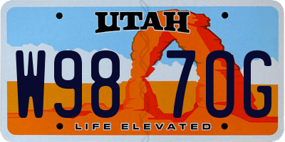 UT license plate W987OG