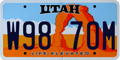UT license plate W987OM