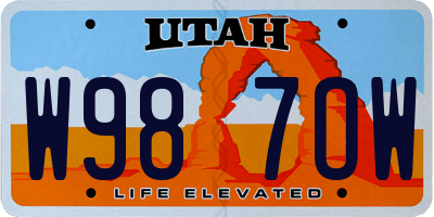 UT license plate W987OW