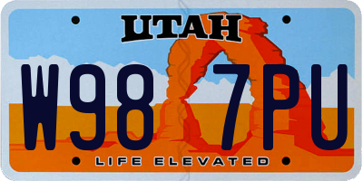 UT license plate W987PU