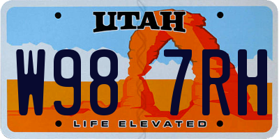 UT license plate W987RH