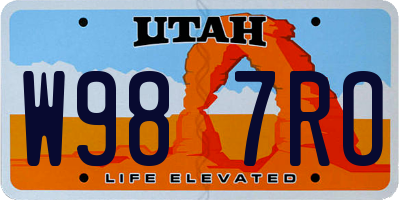 UT license plate W987RO