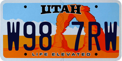 UT license plate W987RW