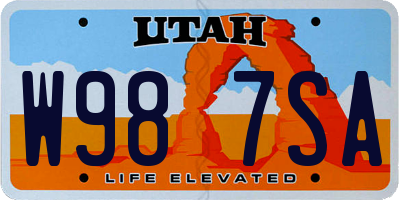 UT license plate W987SA