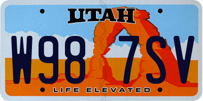UT license plate W987SV