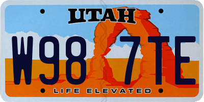 UT license plate W987TE