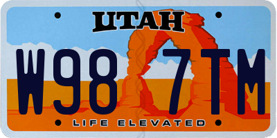 UT license plate W987TM