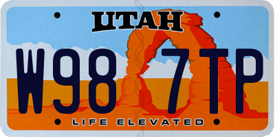 UT license plate W987TP