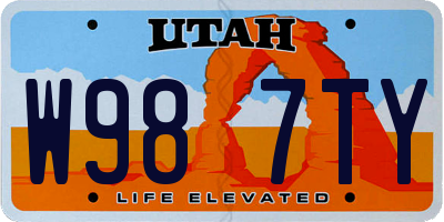 UT license plate W987TY