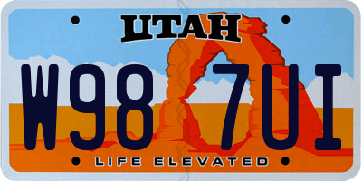 UT license plate W987UI