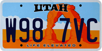 UT license plate W987VC