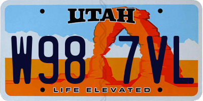UT license plate W987VL