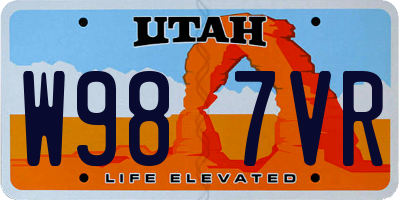 UT license plate W987VR