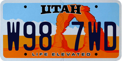 UT license plate W987WD