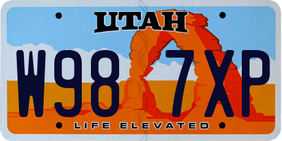UT license plate W987XP