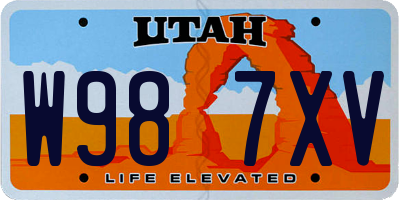 UT license plate W987XV