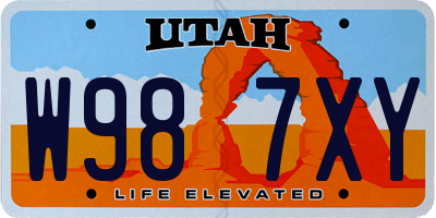 UT license plate W987XY