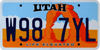 UT license plate W987YL