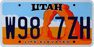 UT license plate W987ZH
