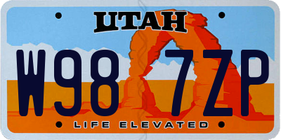 UT license plate W987ZP