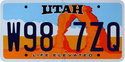 UT license plate W987ZQ